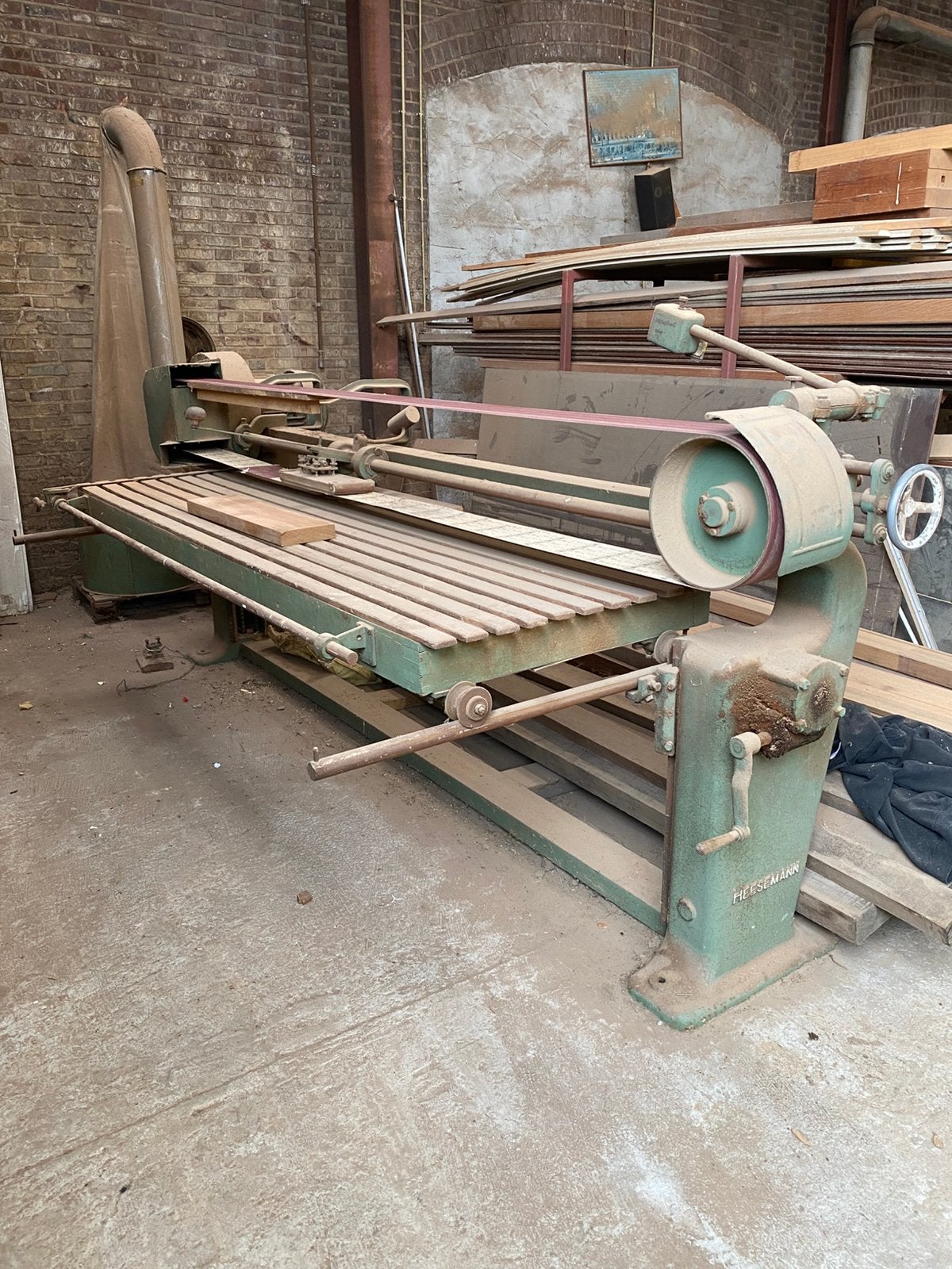 Heesemann langeband schuurmachine met tafel, Ophalen