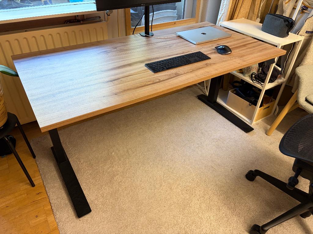 Fully Jarvis and monitor arm, Ophalen, 160 cm, Hout, In hoogte verstelbaar