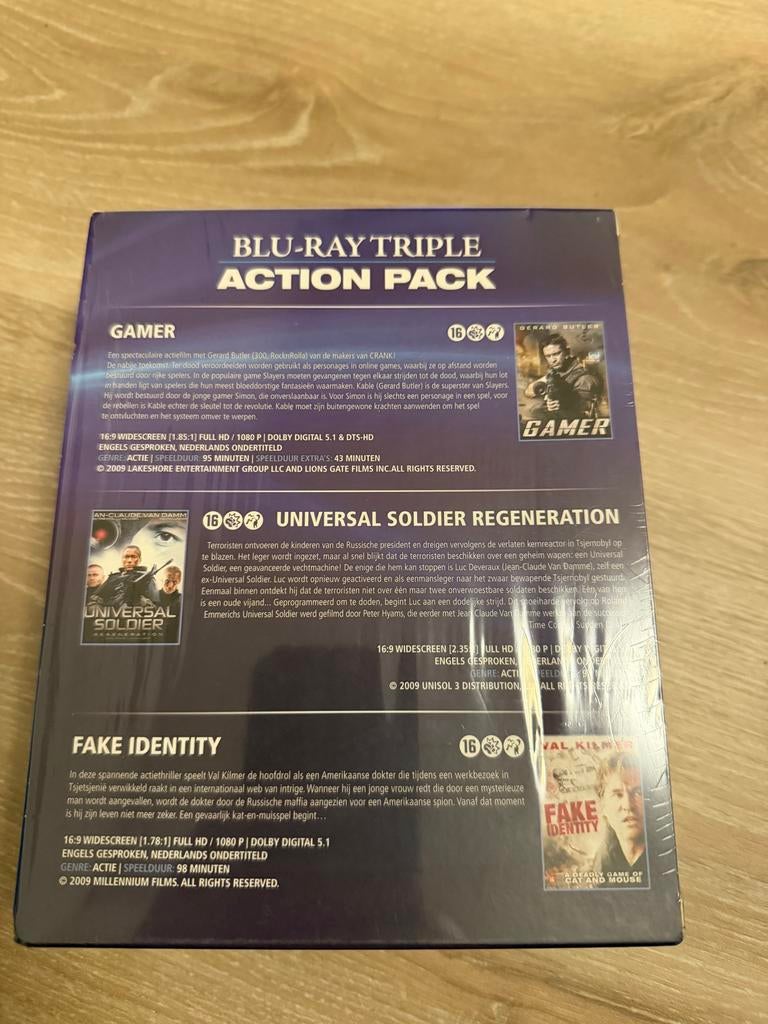 Blu-Ray Triple Action Pack: Gamer, Universal Soldier, Fake I, Ophalen of Verzenden, Nieuw in verpakking, Actie, Boxset