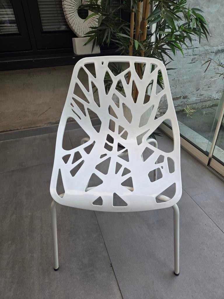 6 mooie witte stoelen, Ophalen of Verzenden, Kunststof