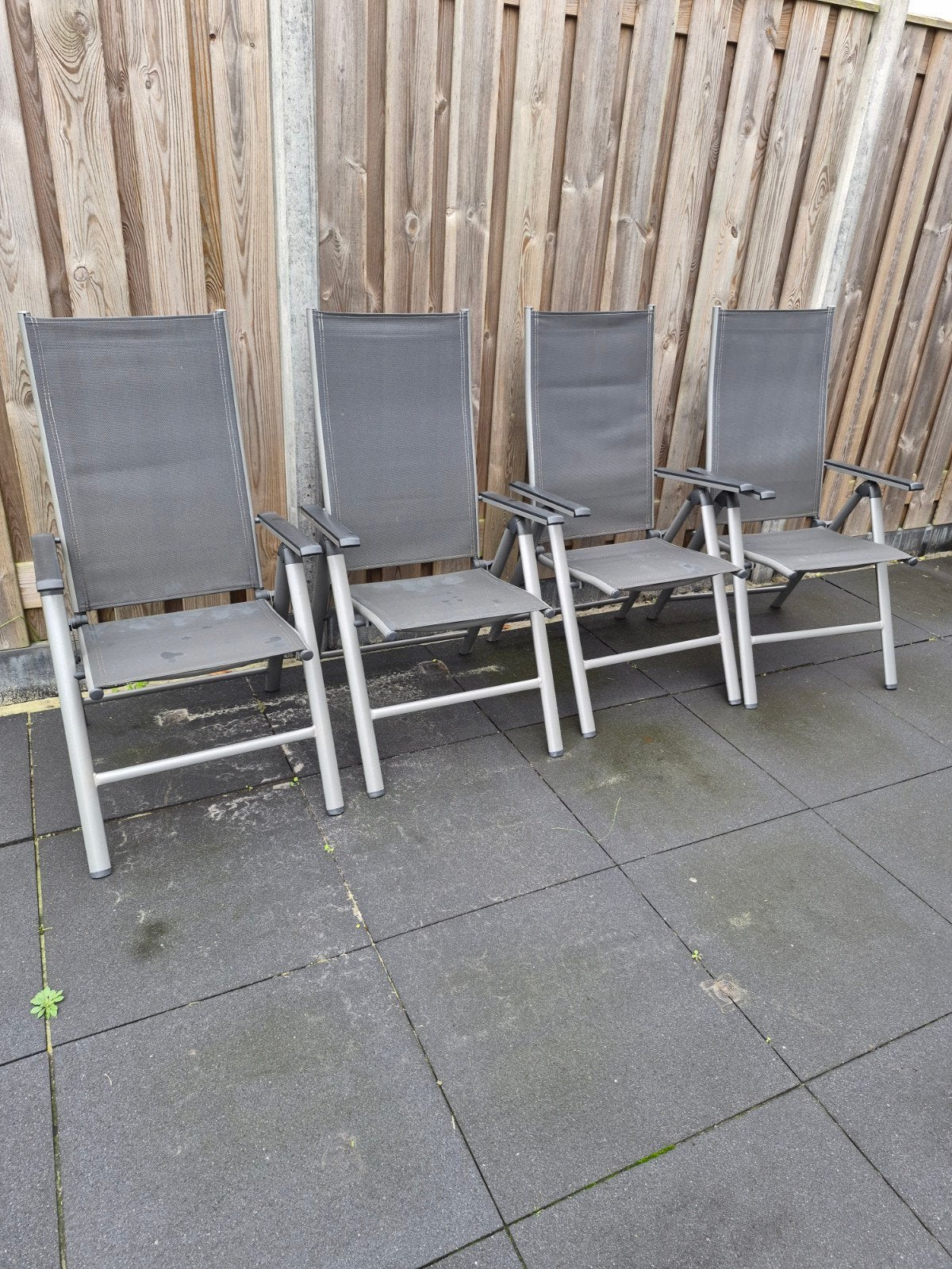 4x Tuinstoelen, Ophalen, Gebruikt, Metaal, Inklapbaar