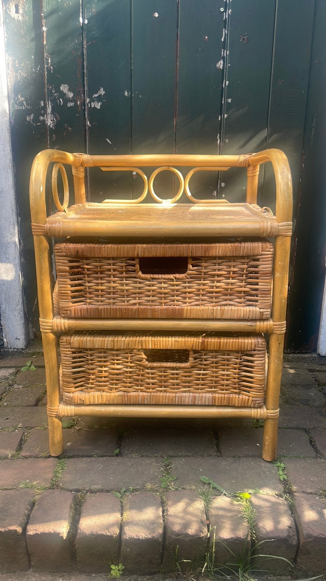 Vintage rietenkast, Ophalen, Minder dan 50 cm, Gebruikt, 1 of 2 laden