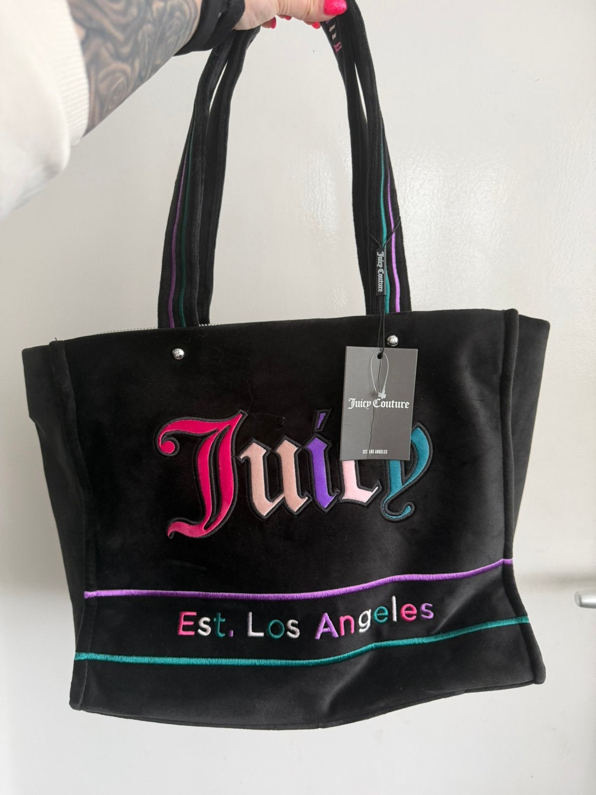 juicy couture iris velvet shopper + wallet NIEUW!, Sieraden, Tassen en Uiterlijk, Tassen | Damestassen, Ophalen of Verzenden, Nieuw