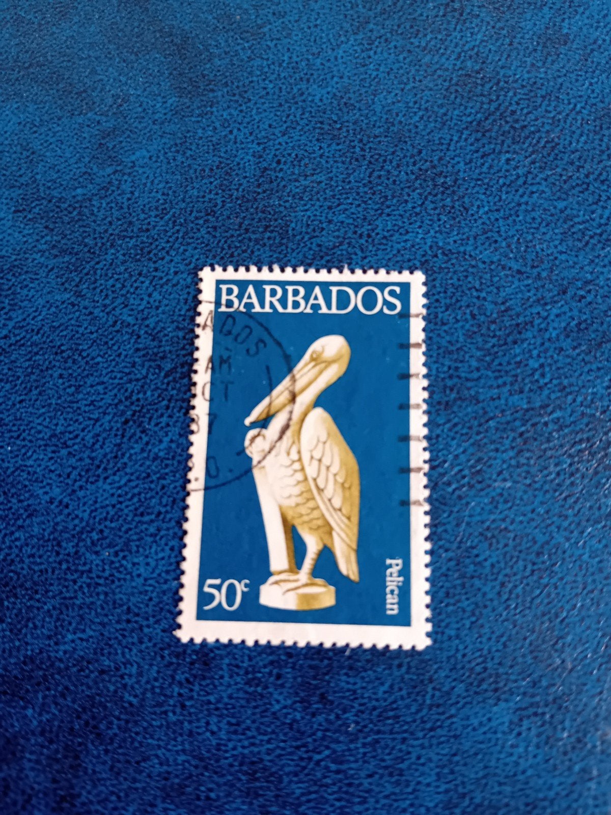 Postzegel Barbados 50c Pelikaan, Verzenden, Gestempeld