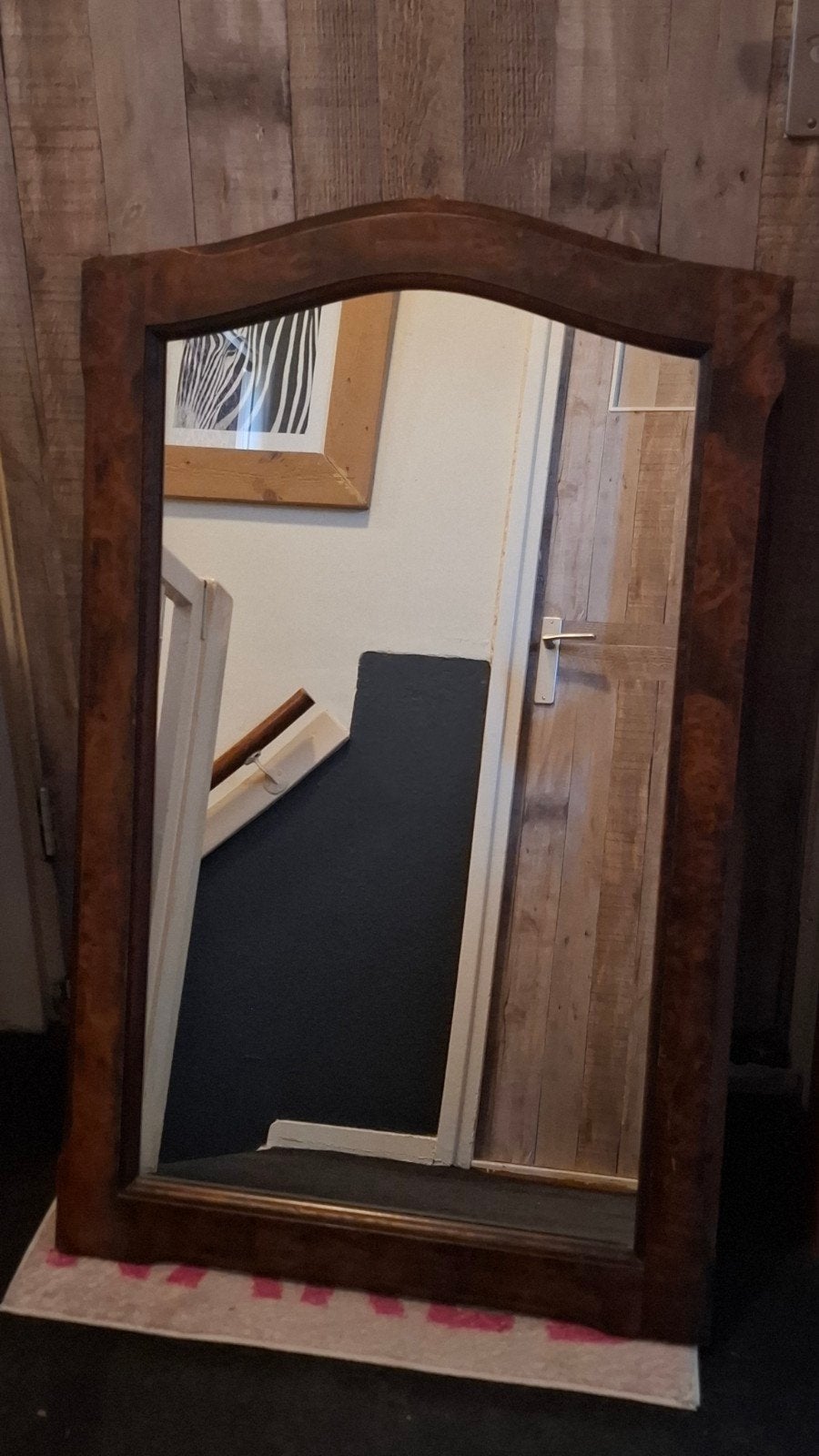 Spiegel met wortelnoten lijst - 90x60 cm, Ophalen, Rechthoekig, 50 tot 100 cm, 100 tot 150 cm