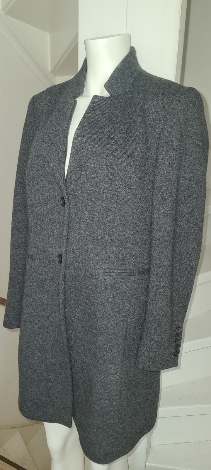 zgan winterjas antraciet grijs Purdey 44 grijze wol wollen, Kleding | Dames, Maat 42/44 (L), Ophalen of Verzenden, Zo goed als nieuw