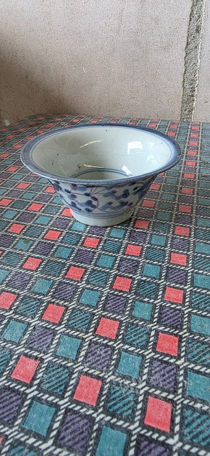 Antiek Chinees kommetje met blauw-wit decor, Antiek en Kunst, Ophalen of Verzenden