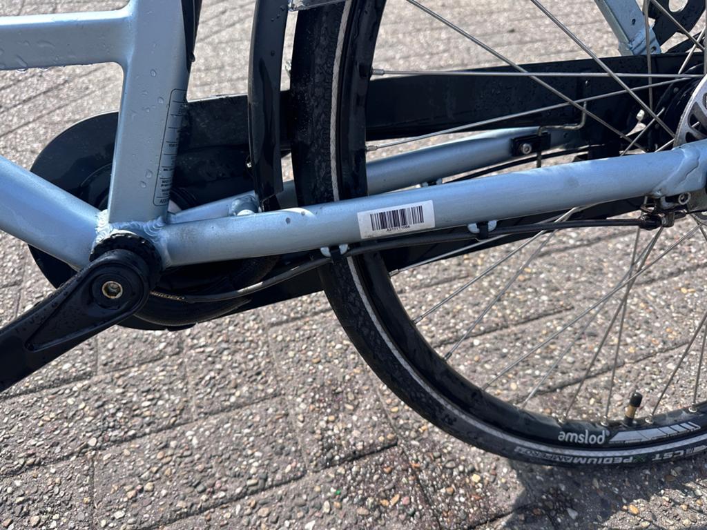 Amslod electrische dames fiets nieuwstaat, Zo goed als nieuw, 50 km per accu of meer, 55 tot 59 cm, Ophalen