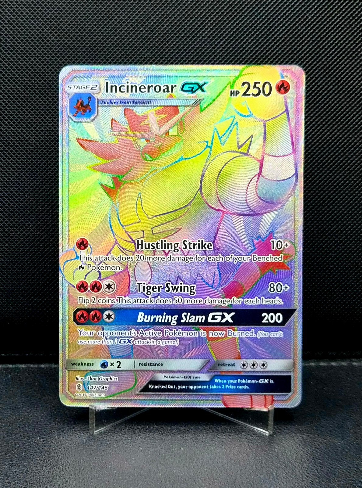 Incineroar GX 147/145 Guardians Rising 2017 NM, Ophalen of Verzenden, Zo goed als nieuw