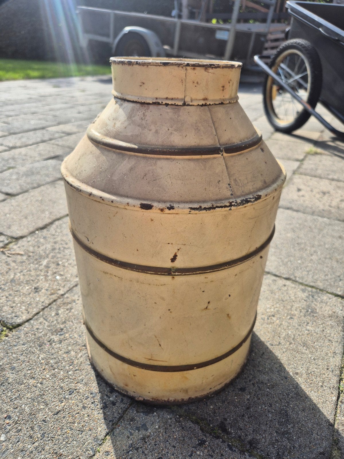 Vintage metalen melkbus - Decoratief item, Ophalen of Verzenden