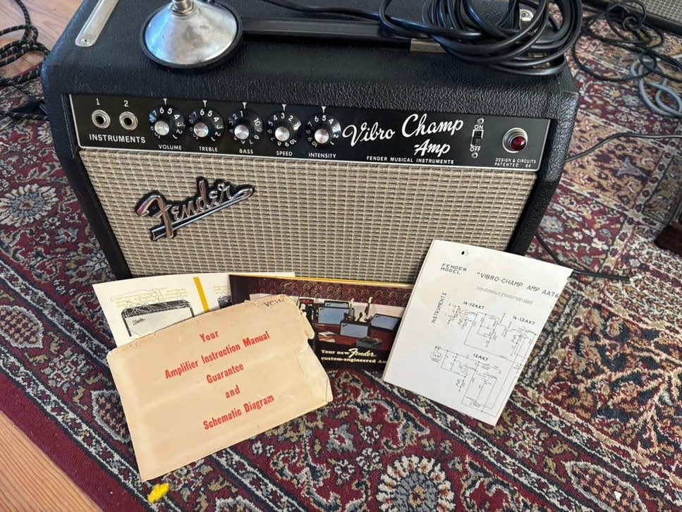 Vintage Fender vibrochamp 1966 blackface, Ophalen, Minder dan 50 watt