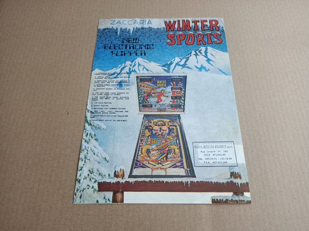 Flyer: Zaccari Wintersports (1977) Flipperkast, Verzenden, Gebruikt, Elektronisch, Flipperkast
