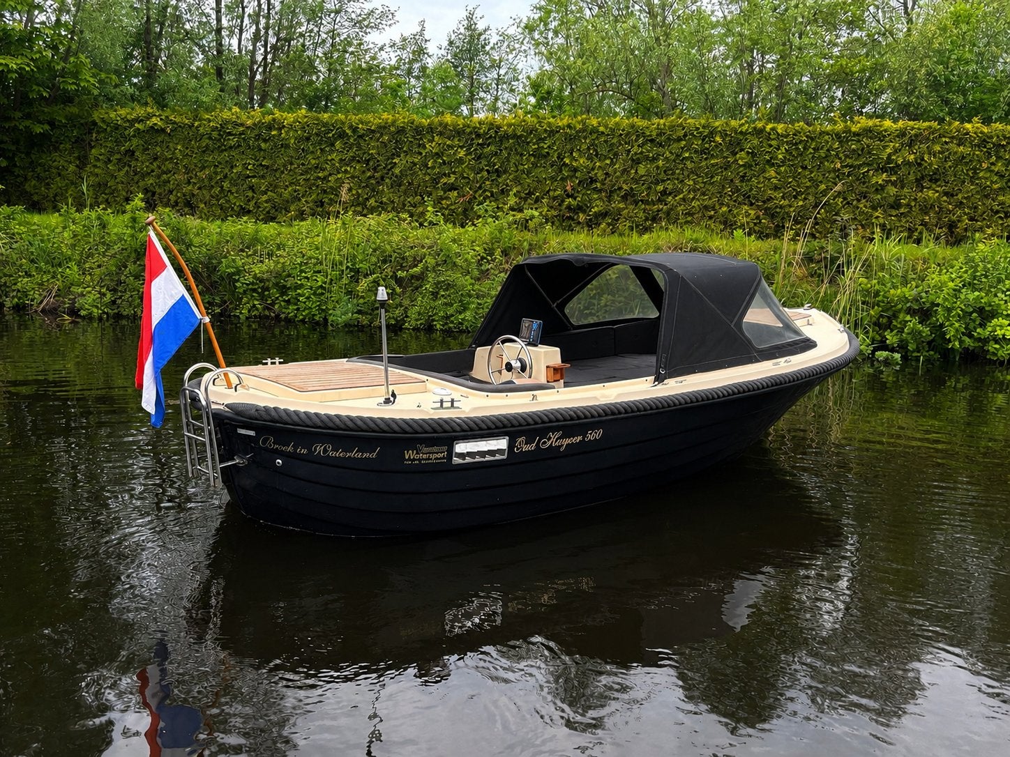 Oudhuijzer 560 sloep met 15 pk mercury in de bun, Ophalen, Gebruikt, Biminitop, Oud Huijzer