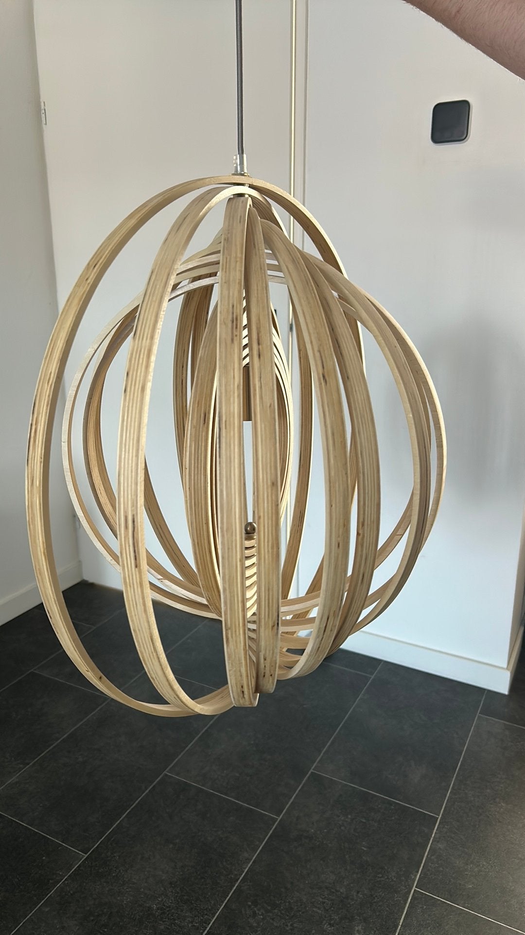 Chericoni hanglamp ring, Ophalen, Zo goed als nieuw, Hout, E27 (groot)