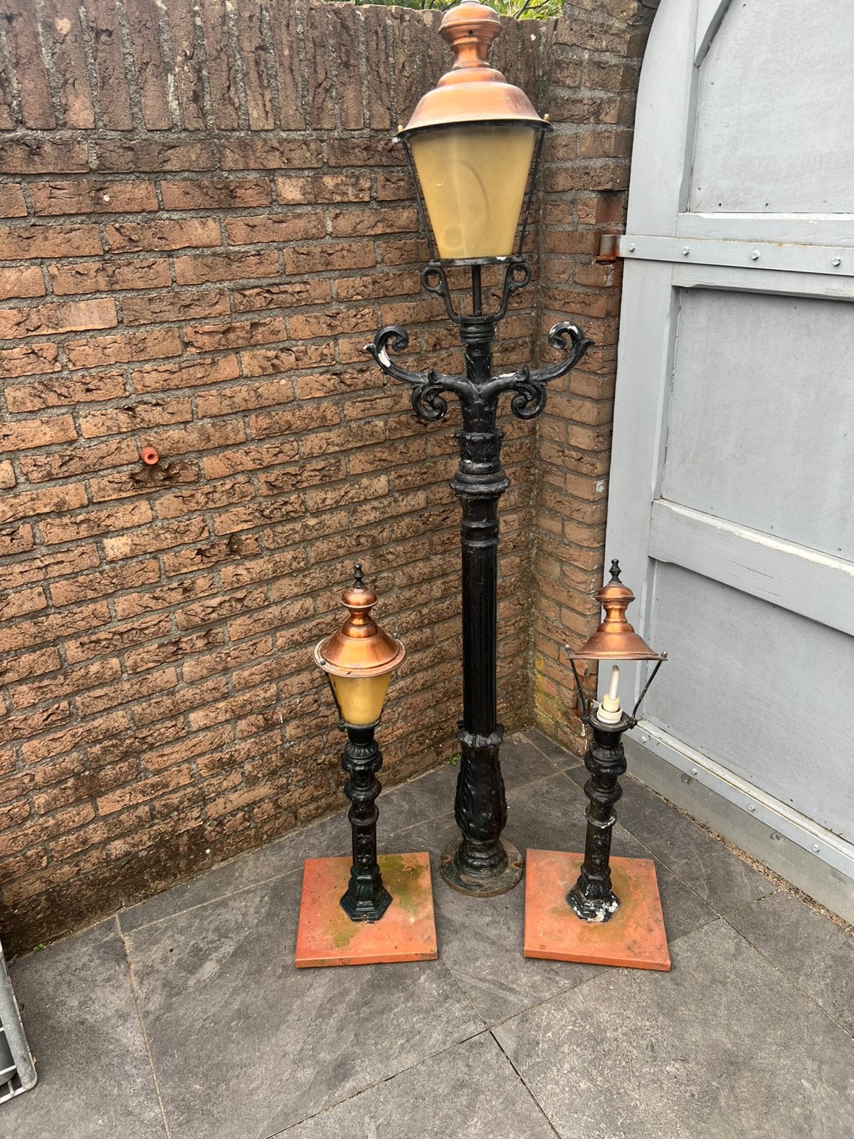3 buitenlantarens, Tuin en Terras, Buitenverlichting, Ophalen, Gebruikt, Minder dan 50 watt, Staande lamp