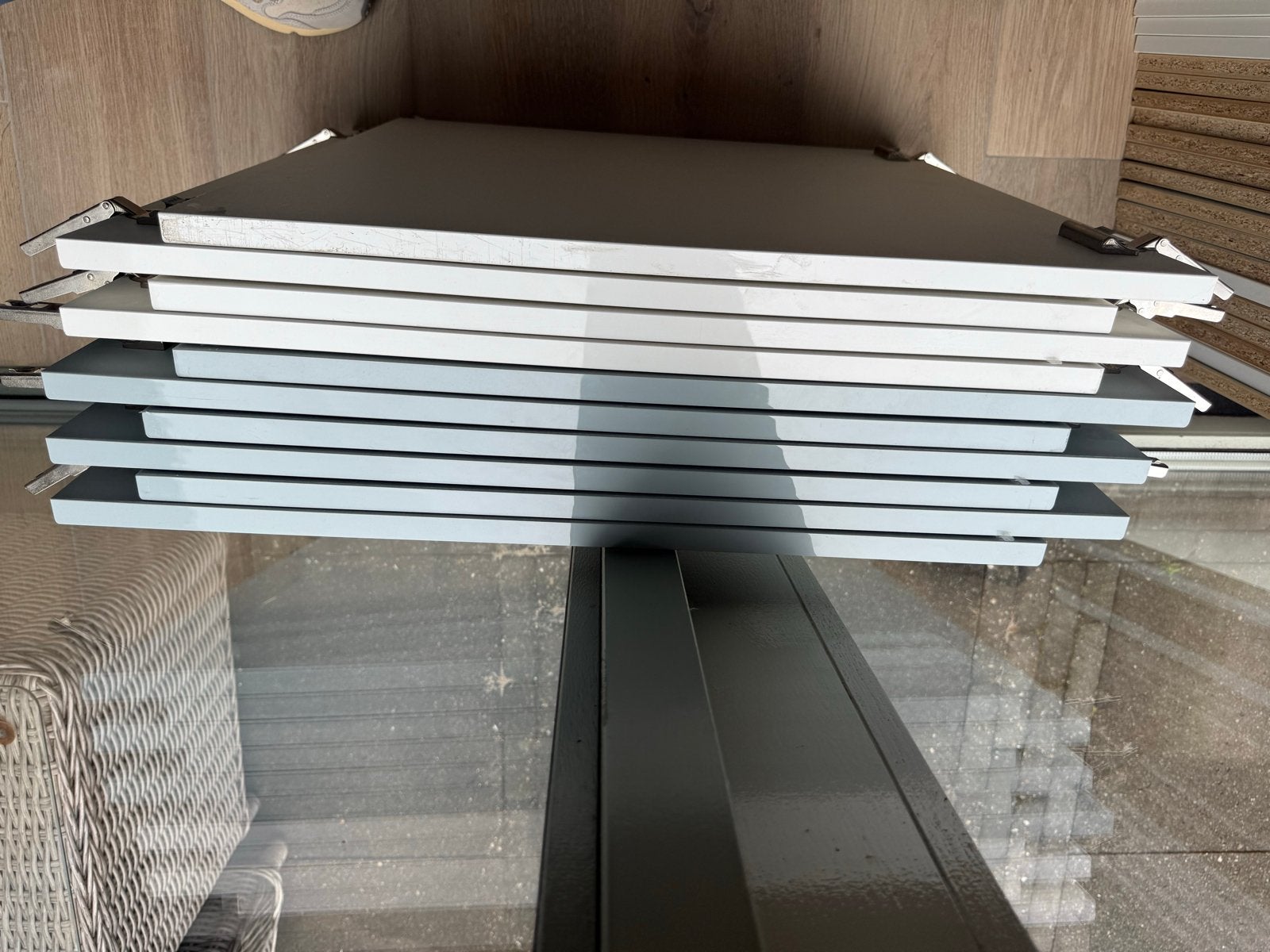6 IKEA Besta hoogglans licht grijsgroene deurtjes, Ophalen, Gebruikt, Minder dan 25 cm, Minder dan 100 cm