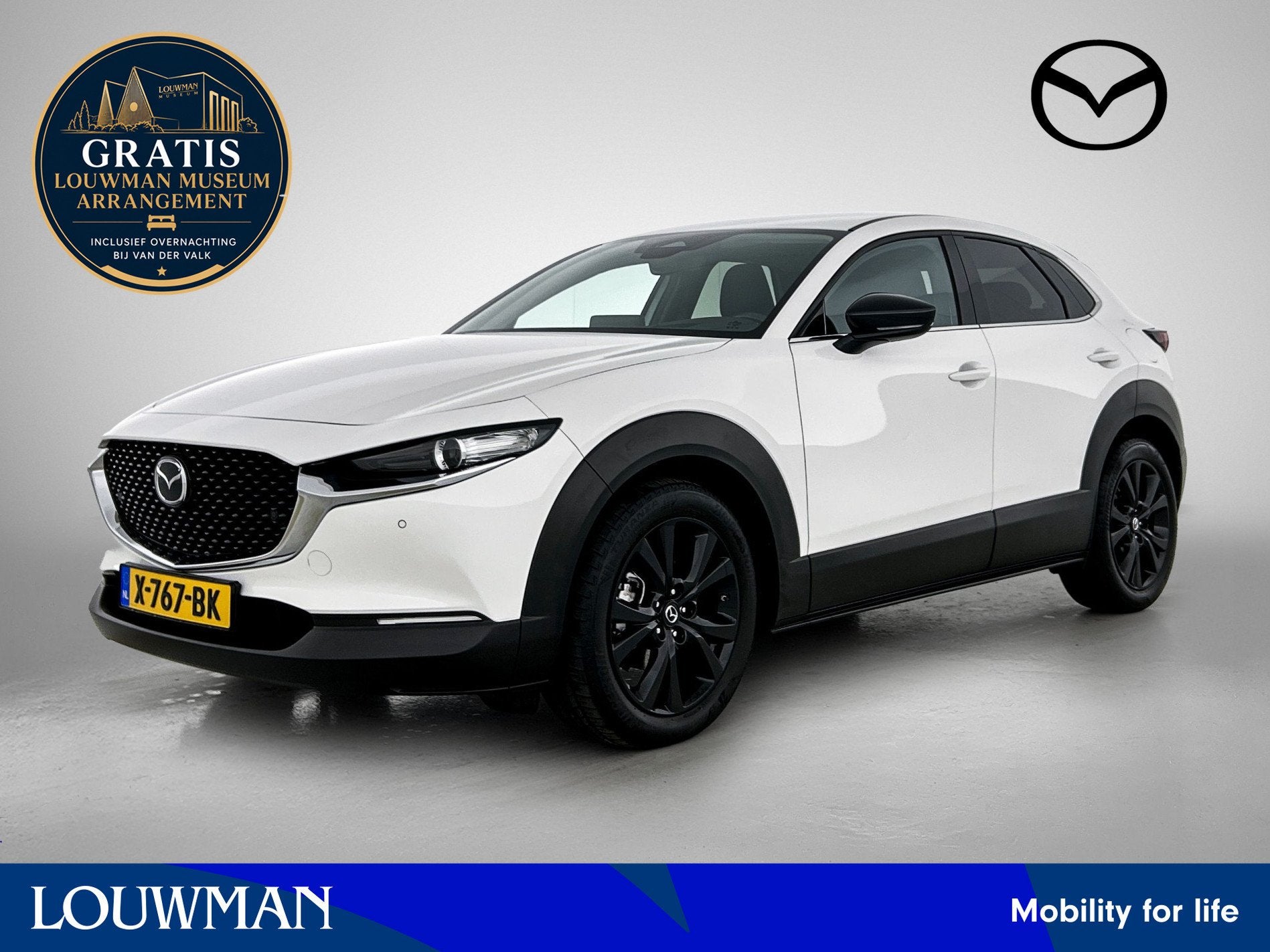 Mazda CX-30 2.0 e-SkyActiv-X M Hybrid Homura | Trekhaak | Pa, Stof, Wit, Origineel Nederlands, SUV of Terreinwagen