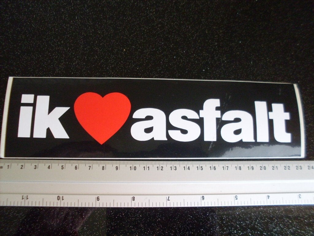 sticker ik hou van asfalt wegen autobaan snelweg highway, Verzenden, Zo goed als nieuw, Auto of Motor