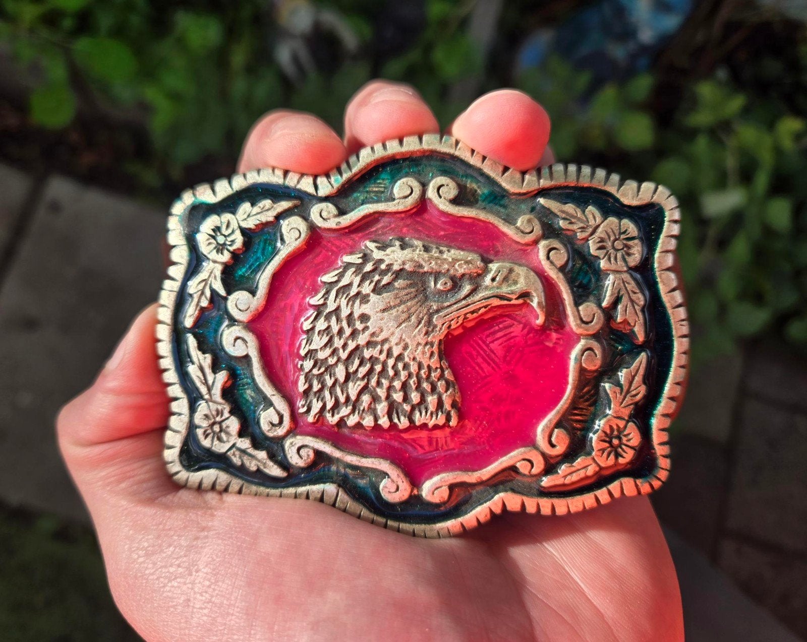 Vintage Heavy Western Belt & Buckle Rig - Italian Eagle, Overige kleuren, Riem of Ceintuur, Gedragen, 105 tot 115 cm