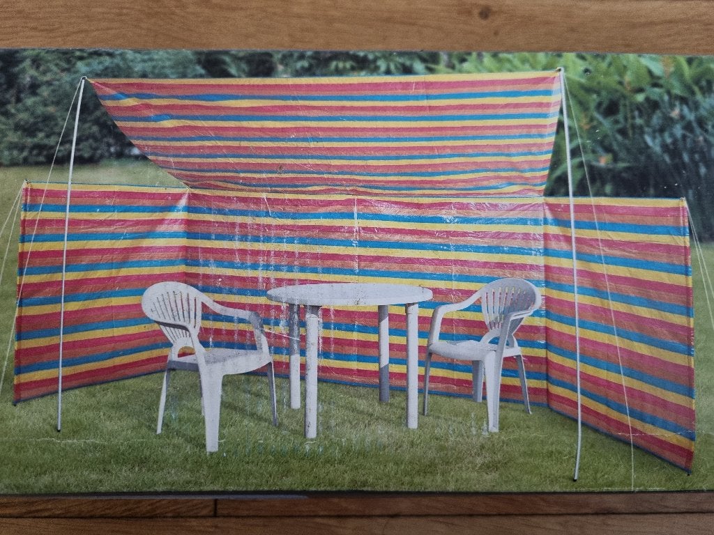 Vintage/retro windscherm met 'luifel' (nieuw en in draagtas), Ophalen of Verzenden, Nieuw
