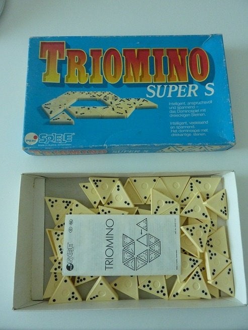 spel Triomino Peri Spiele Austria - stenen doos handleiding, Hobby en Vrije tijd, Gezelschapsspellen | Bordspellen, Ophalen, Zo goed als nieuw