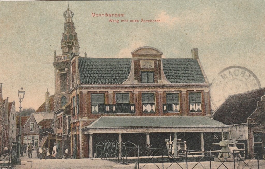 monnikendam- waag 1907, Ophalen of Verzenden, Voor 1920, Friesland