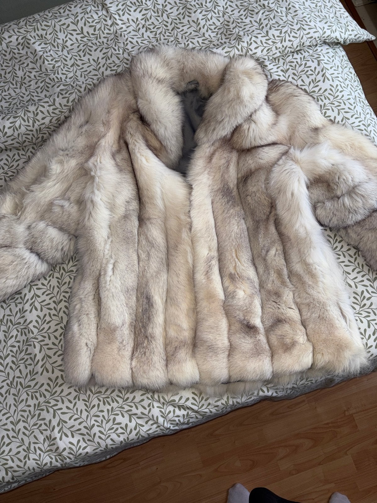 Luxe Bontjas - Crèmekleurig, Ophalen of Verzenden, Zo goed als nieuw, Maat 38/40 (M), Beige