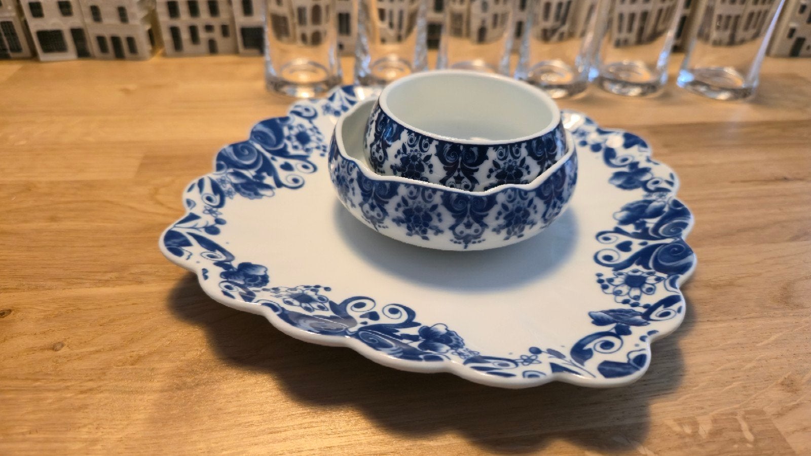 KLM Business Class Delfts Blauw Servies (3-delig), Ophalen of Verzenden, Nieuw, Overige typen
