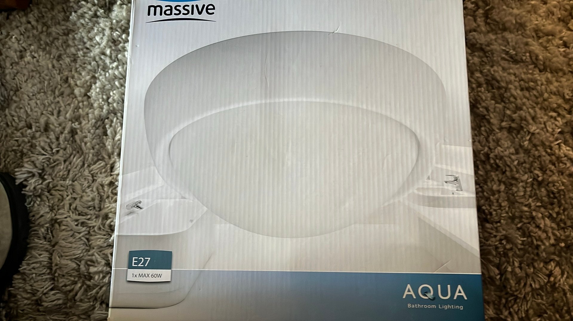 2 Massive Aqua Anouk Plafondlampen- Badkamerverlichting E27, Kunststof, Modern, Wit, Plafondlamp