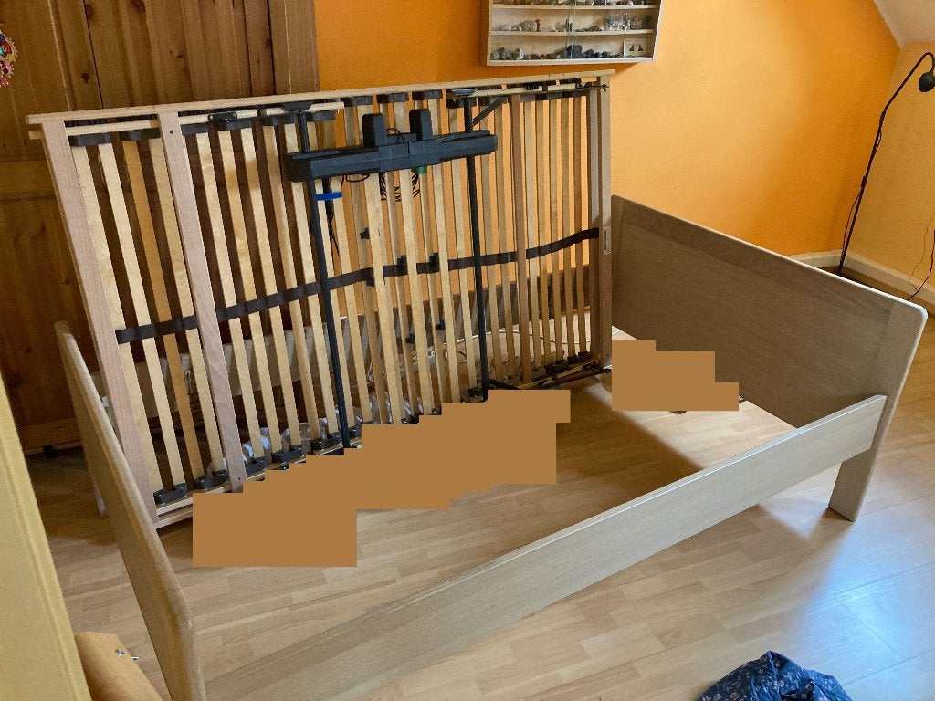 BED elektr. verstelbaar 120x200 cm-Okin motoren–Wasbare hoes, Ophalen, Overige materialen, Strak, Verstelbaar