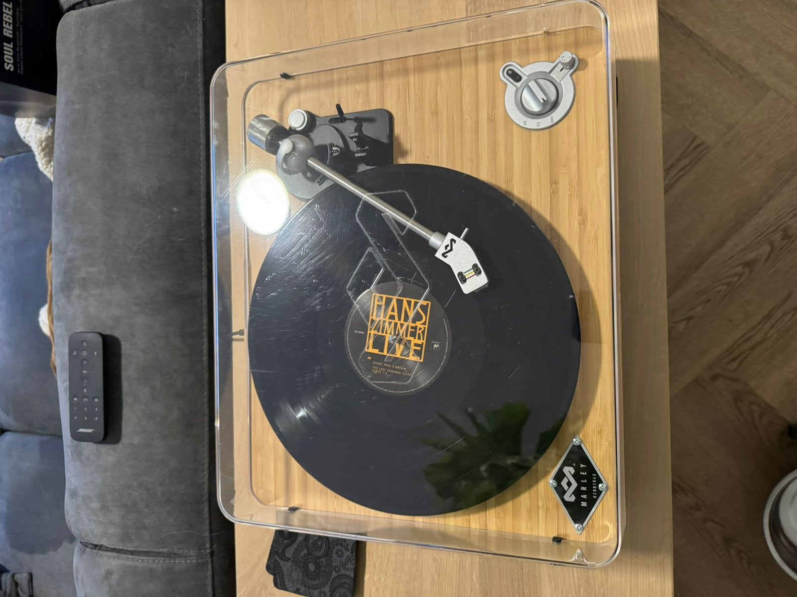 House of marley met losse speaker en stofkap, Ophalen, Gebruikt, Platenspeler, Overige merken