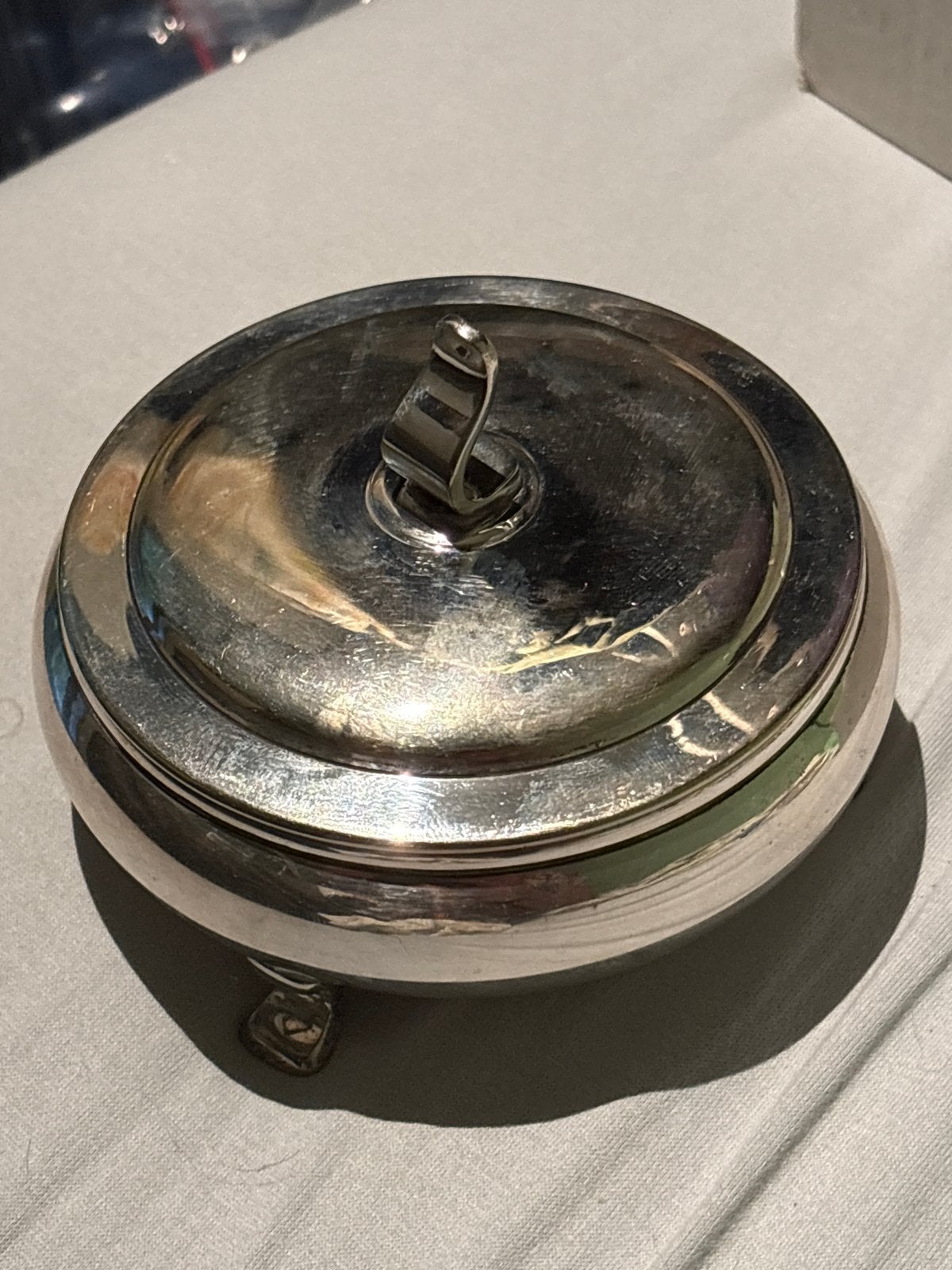 Vintage Wellner verzilverd botervlootje / bonbonnière 11 cm, Ophalen of Verzenden, Zilver