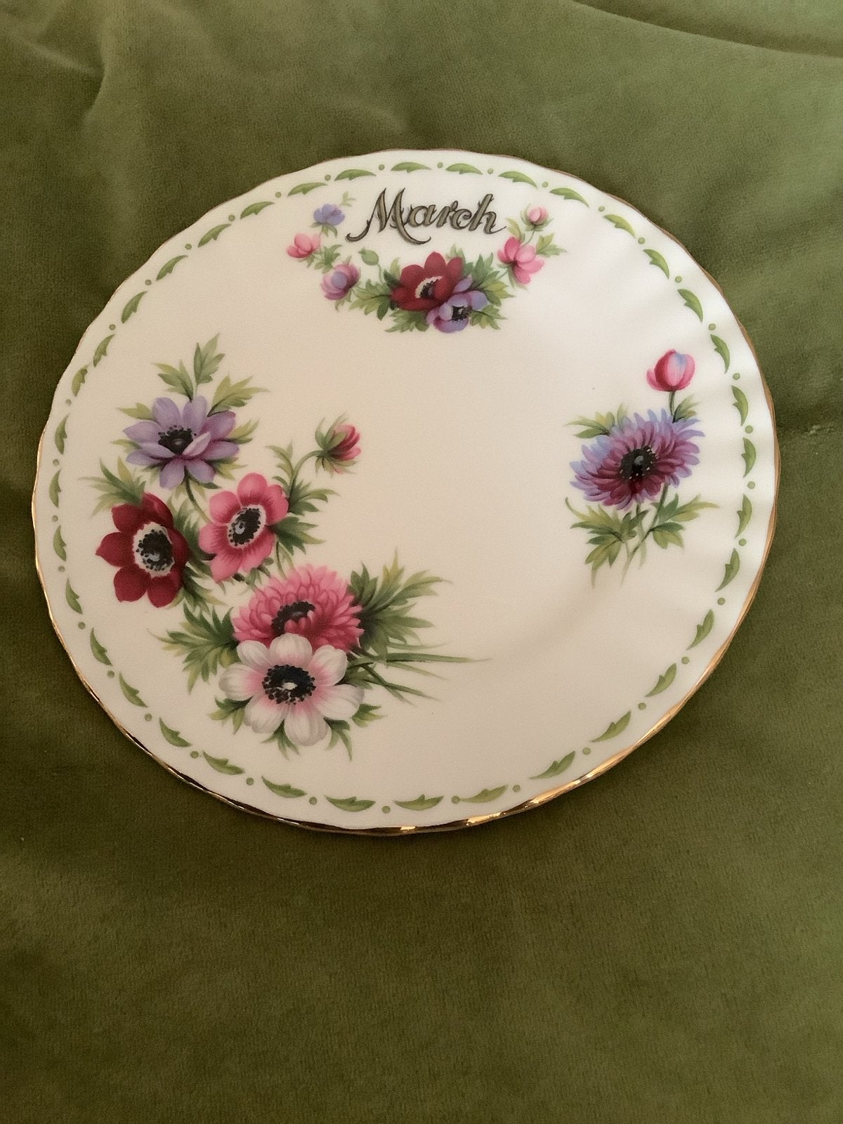 Royal Albert Flower of the Month March Anemones bordje, Ophalen of Verzenden