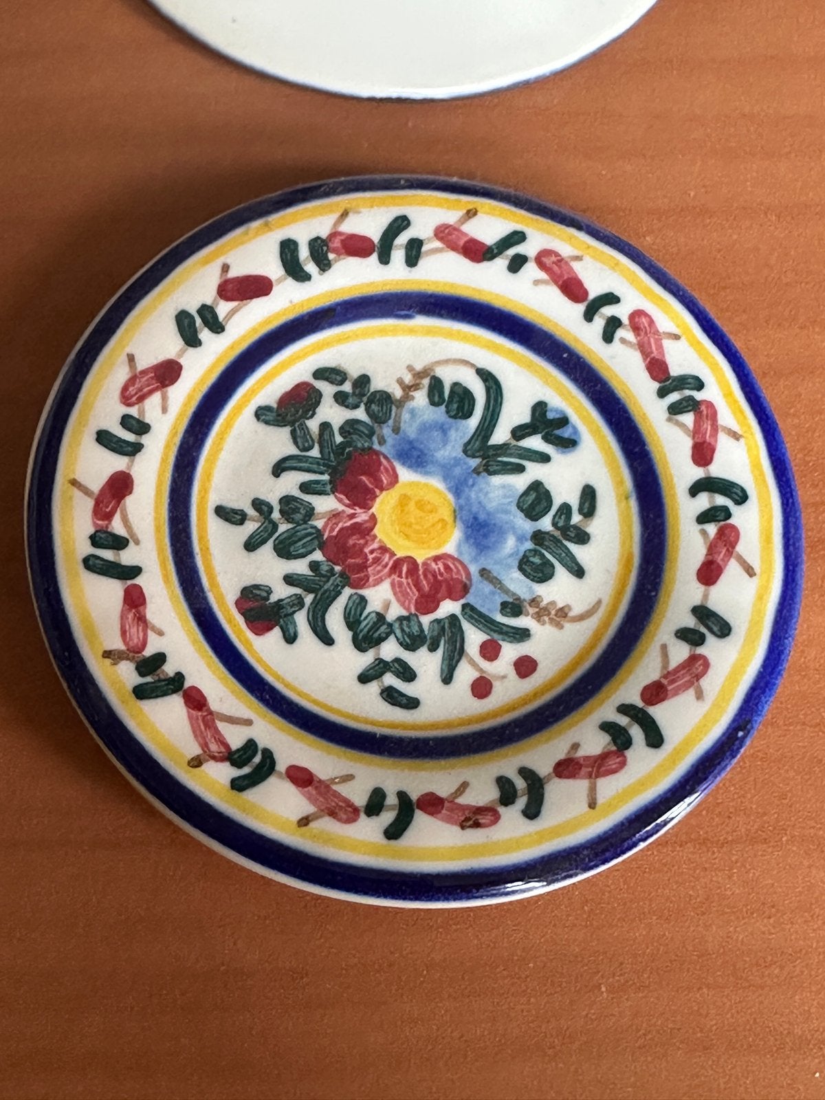 4x Handbeschilderd  Majolica Schaaltje/Onderzetter, Antiek en Kunst, Antiek | Keramiek en Aardewerk, Ophalen of Verzenden