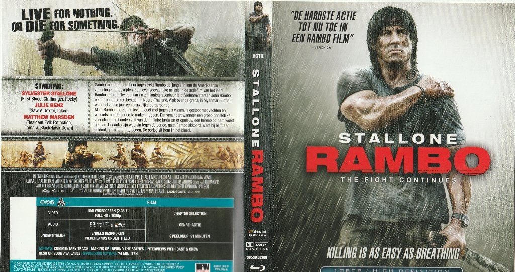 Rambo stallone blu ray ( ned. Ondert. ), Engels, Vanaf 16 jaar, Nederlands, Film