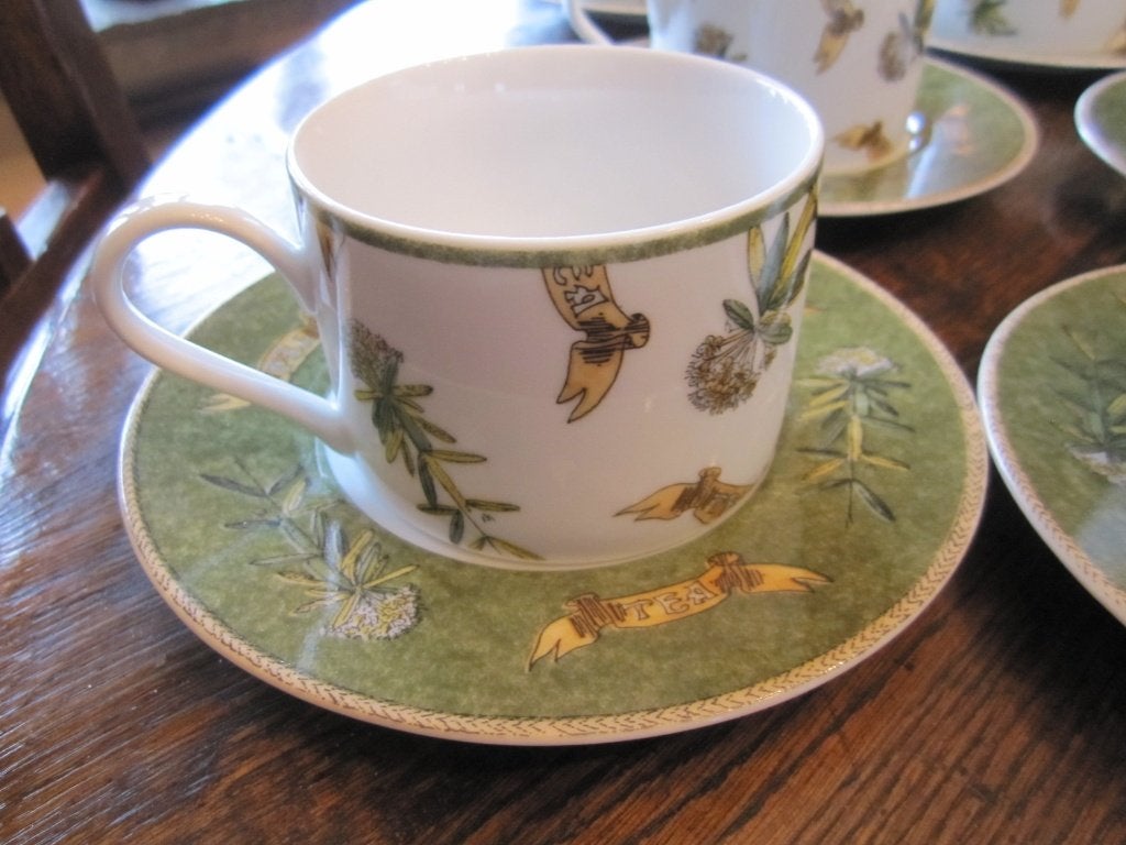 Zes cups en bordjes International interior porselein PTS -, Antiek en Kunst, Verzenden