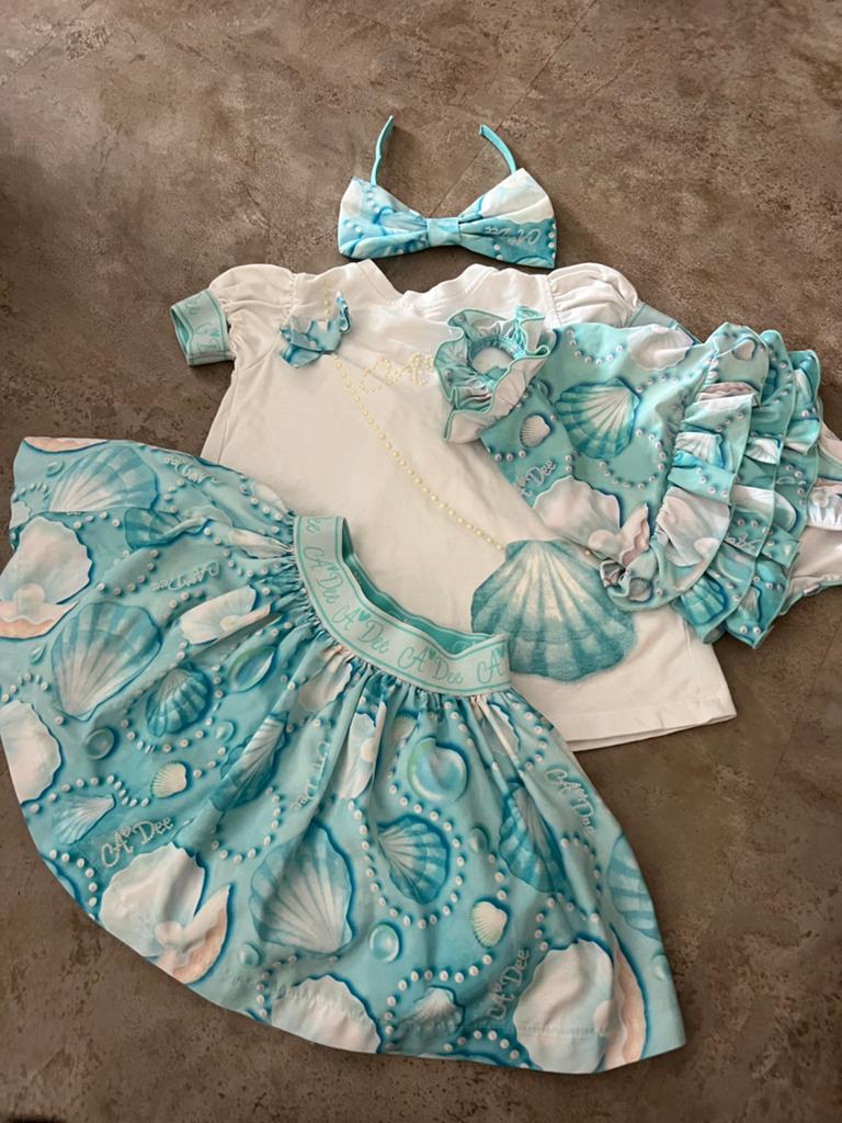 Adee set rok shirt badpak haarband 98 zgan, Ophalen of Verzenden, Zo goed als nieuw, Meisje, Jurk of Rok