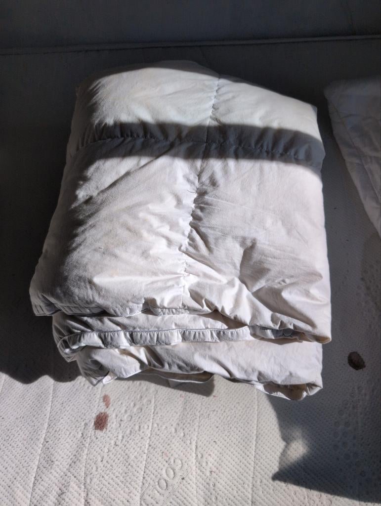 Dekbed dons 140x200, Eenpersoons, Wit, Ophalen of Verzenden, Deken of Dekbed