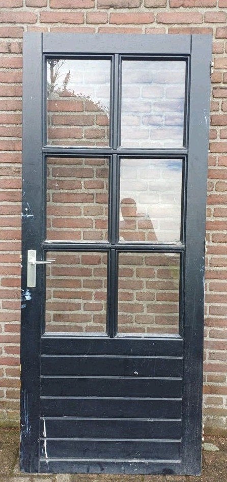 Hardhouten Merbau Achterdeur/Balkondeur 87,5x208,7 cm, Ophalen, Gebruikt, 80 tot 100 cm, Buitendeur