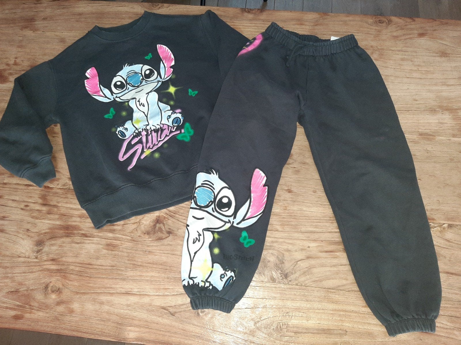Zgan setje  joggingpak Stitch 140/146, Meisje, Ophalen of Verzenden, Zo goed als nieuw, Zara
