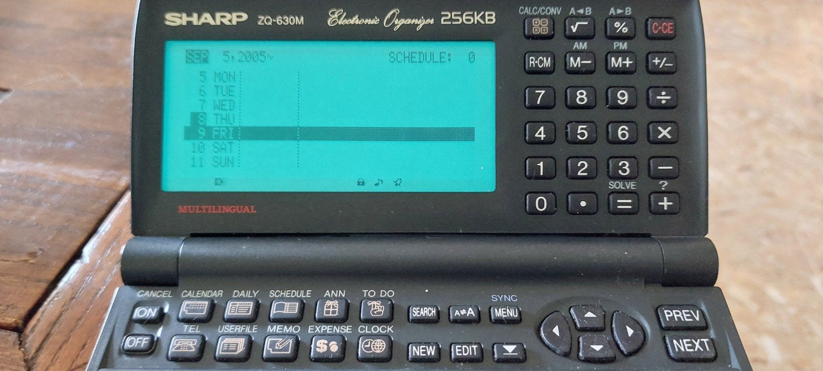 vintage sharp ZQ-630M Electronic organizer, Ophalen of Verzenden, Gebruikt