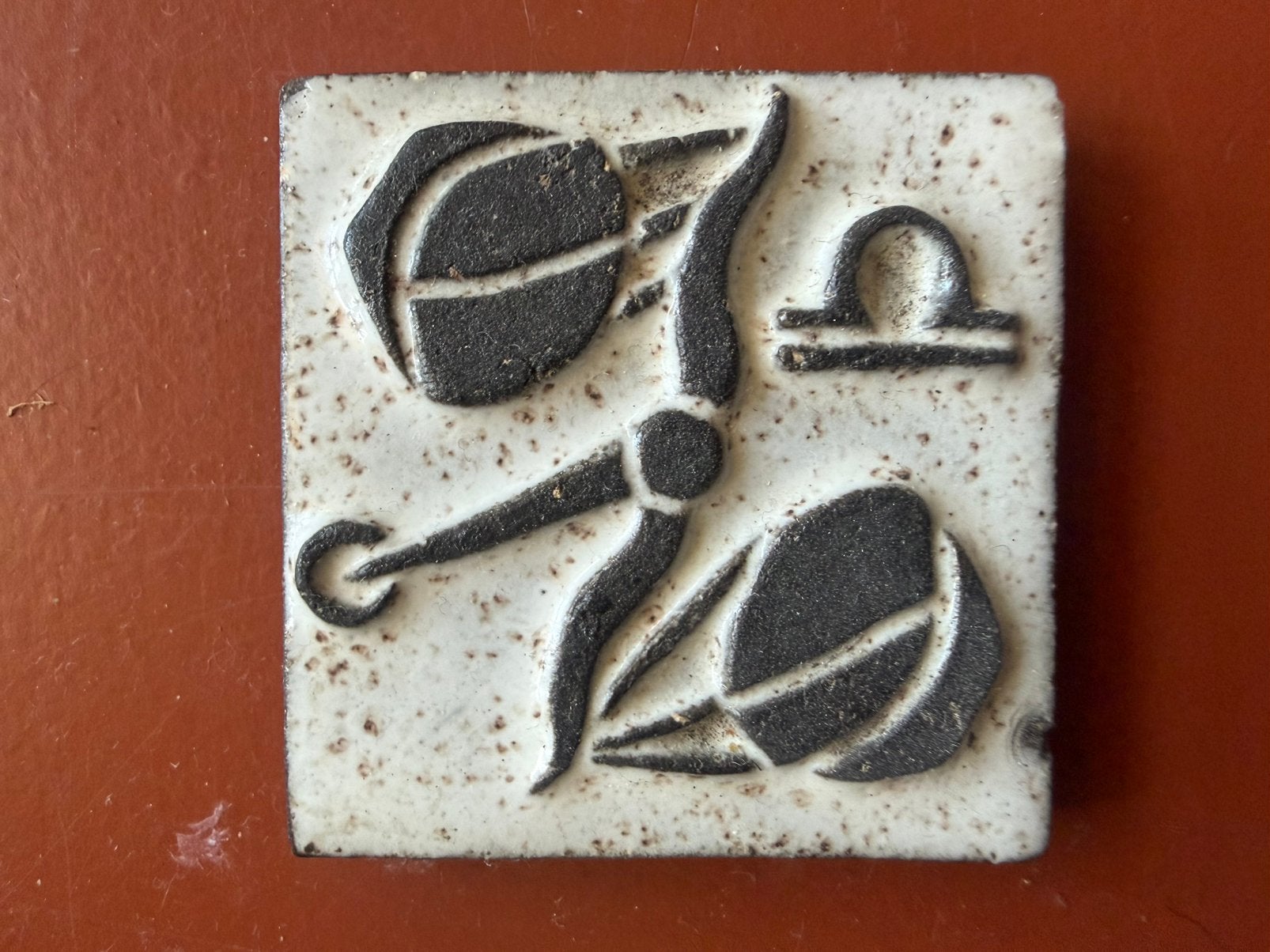 Westraven chanoir tegeltje sterrenbeeld weegschaal, Antiek en Kunst, Ophalen of Verzenden