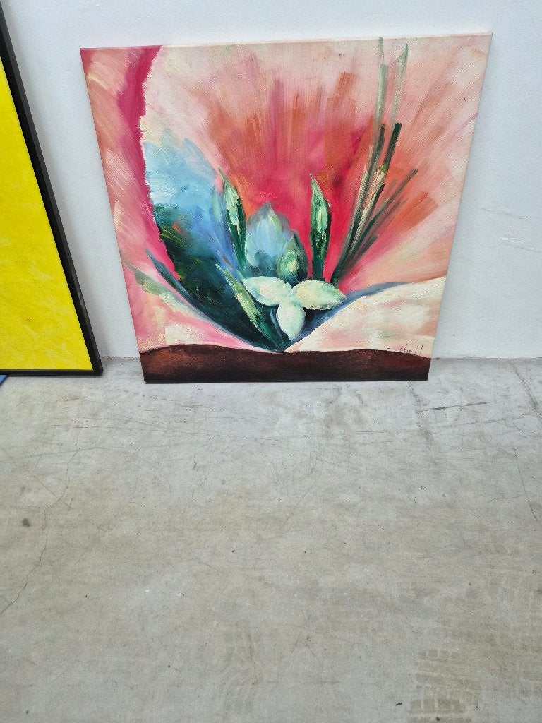 Schilderij bloem, Antiek en Kunst, Ophalen, Bloemen