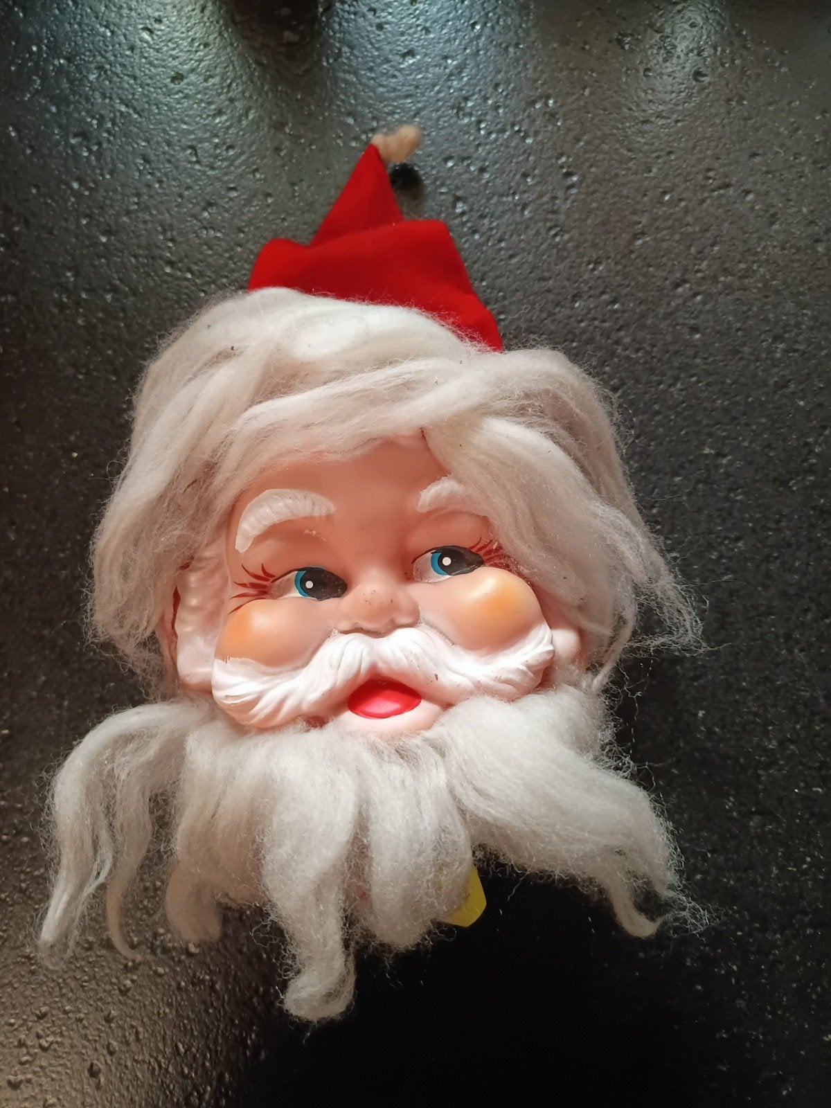 vintage kerstman hoofd met muziekdoosje, Ophalen, Gebruikt