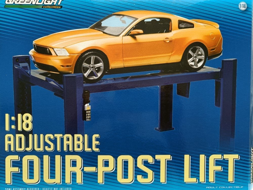 Greenlight 1:18 Verstelbare Vierkoloms Hefbrug blauw - NEW, Overige merken, Overige typen, Greenlight Collectibles, Nieuw