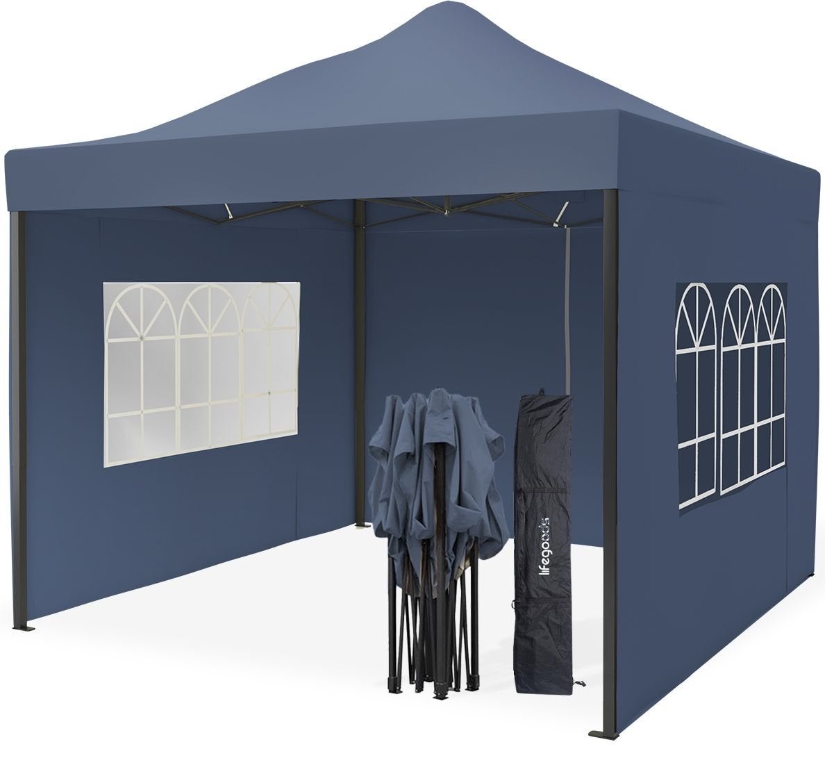 Partytent Paviljoen 3x3m met Zijwanden Donkerblauw, Opvouwbaar, Partytent, Minder dan 4 meter, Nieuw