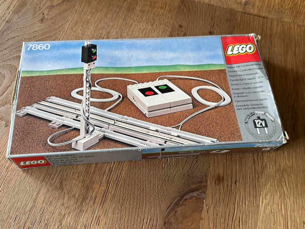 Lego 12 volt Sein 7860 in originele doos trein jaren 80 12v, Ophalen of Verzenden, Gebruikt, Lego
