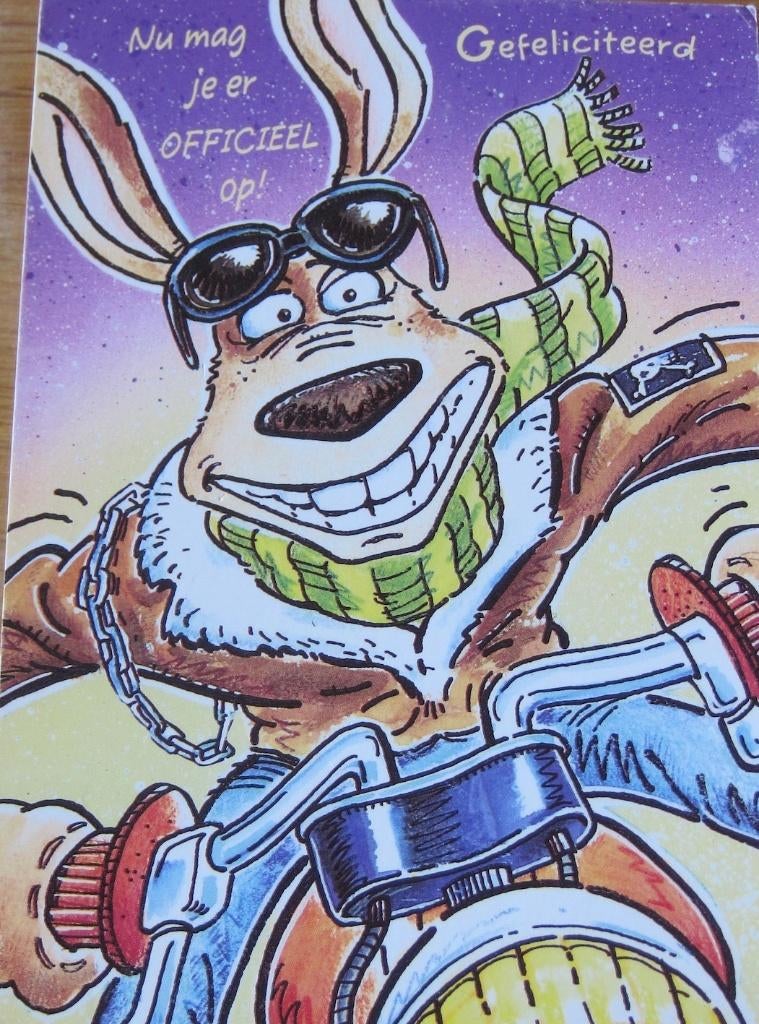 Hartelijk gefeliciteerd - motor rijbewijs - nieuw, Verzenden, 1980 tot heden, Ongelopen, Overige thema's