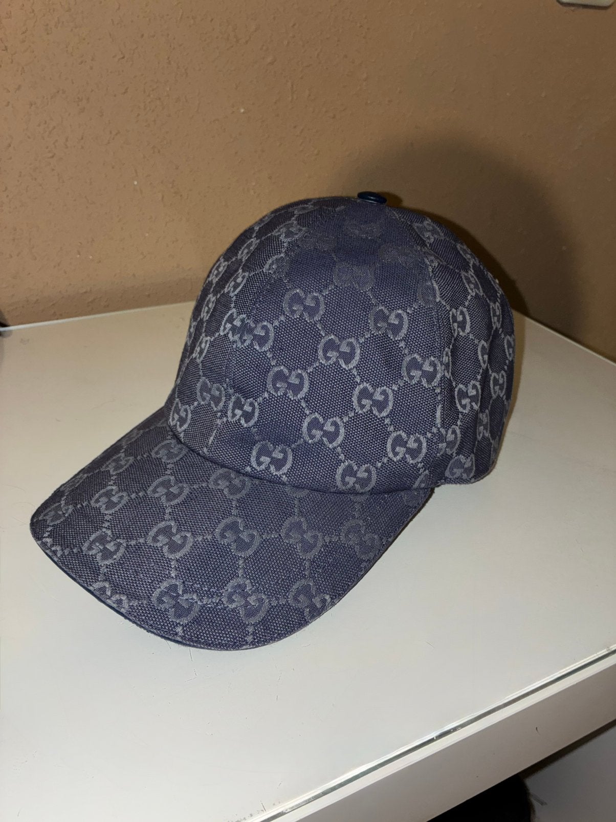 Gucci baseball cap blue, Verzenden, Zo goed als nieuw, 57 cm (M, 7⅛ inch) of minder, Pet