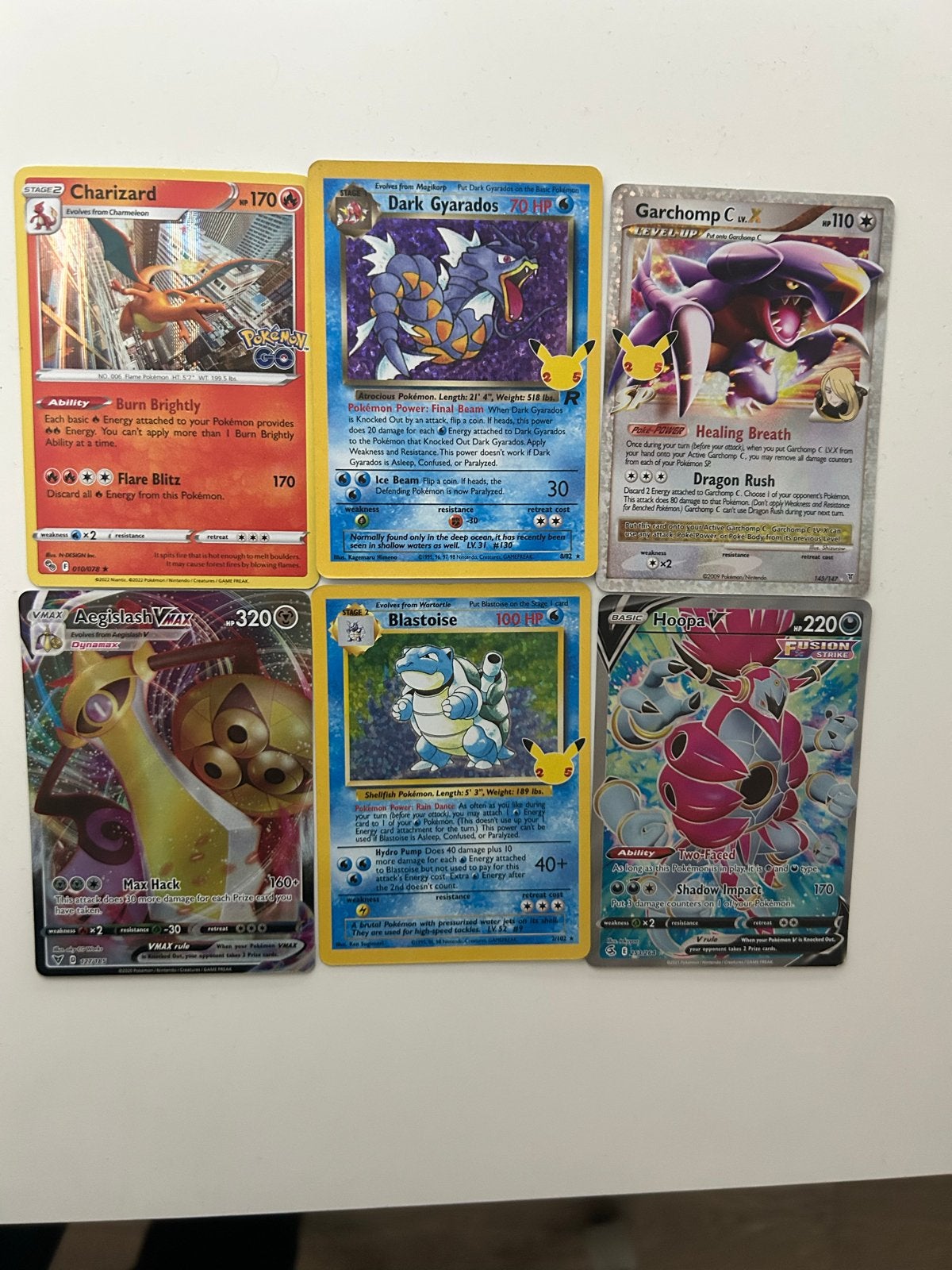 Pokémon Kaarten Collectie: Charizard, Gyarados, Blastoise, Ophalen of Verzenden, Gebruikt, Meerdere kaarten, Foil